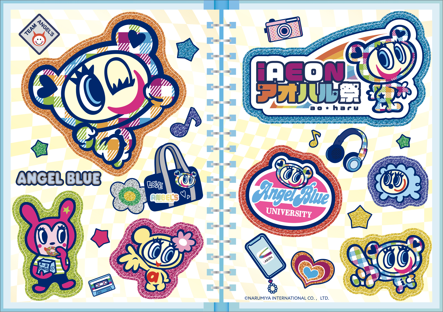 iAEON限定のカラフルでキラキラ輝くエンジェルブルーナカムラくんステッカー